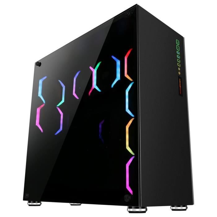 ABKONCORE BOITIER PC R780 Sync - rétro éclairage RGB - Noir - Verre trempé - Format E-ATX (ABKO-RMS-780-SYNC)