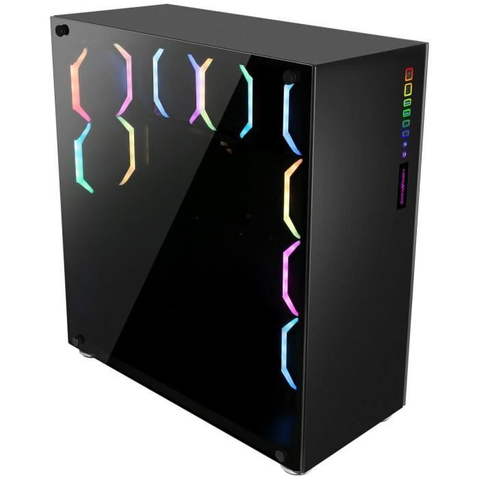 ABKONCORE BOITIER PC R780 Sync - rétro éclairage RGB - Noir - Verre trempé - Format E-ATX (ABKO-RMS-780-SYNC)