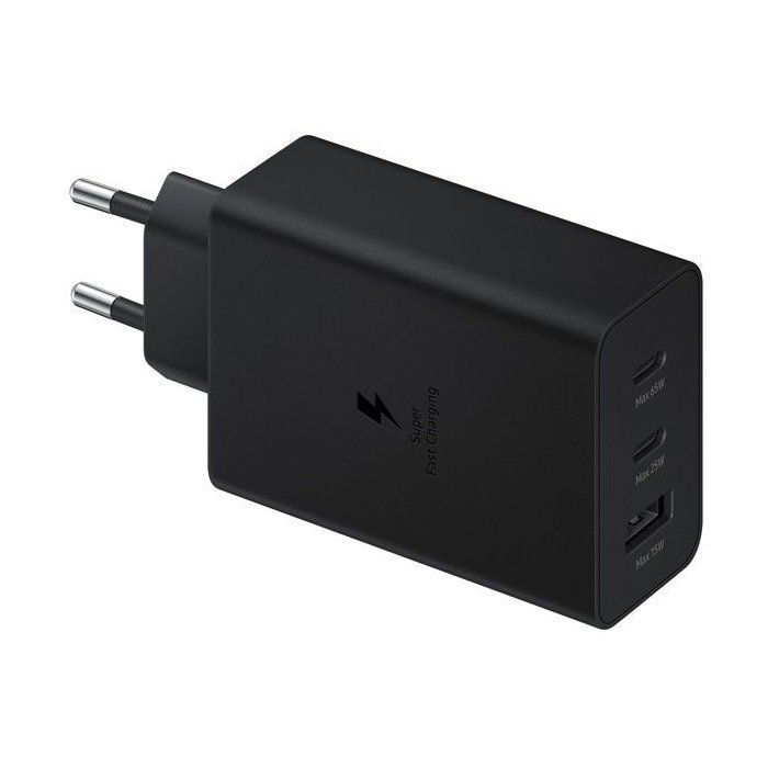 Adaptateur secteur Trio 65W - 2 x USB-C - 1 x USB-A - Noir - sans câble